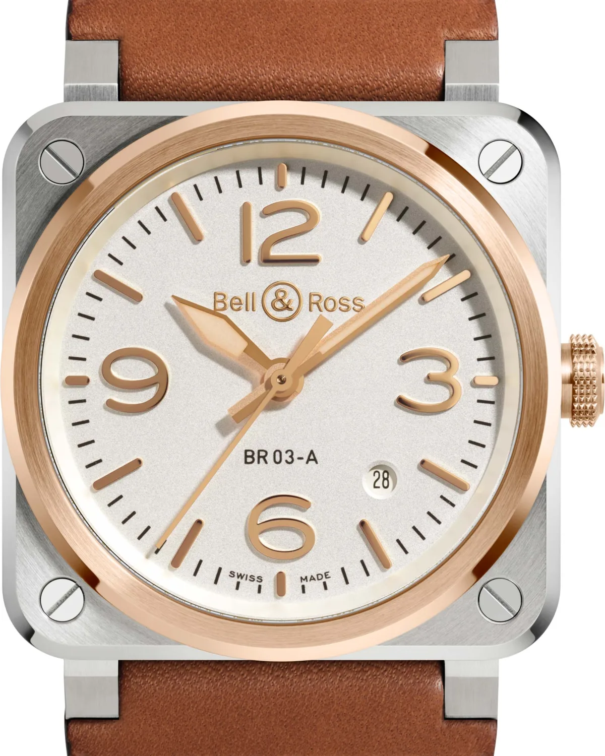 Bell & Ross BR 03 White Steel & Gold movement details