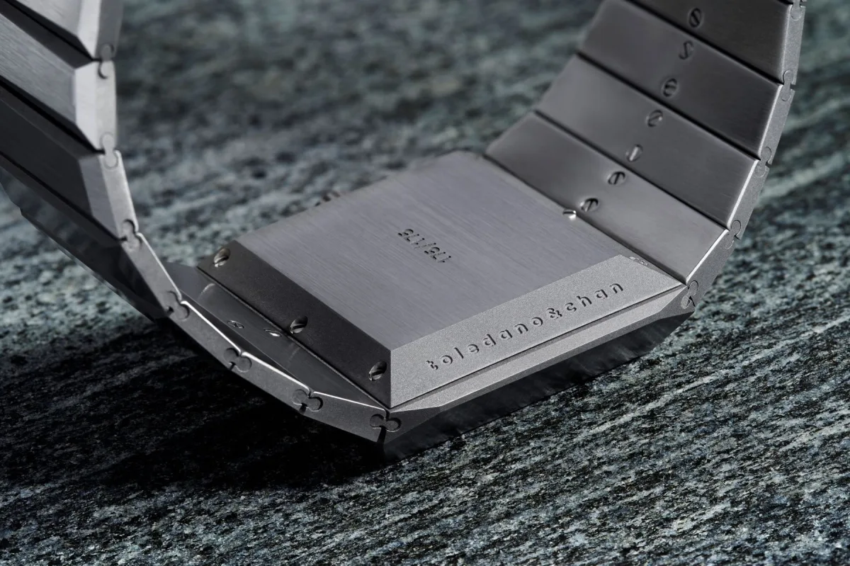 Detailed view of Toledano & Chan B/1 watch case