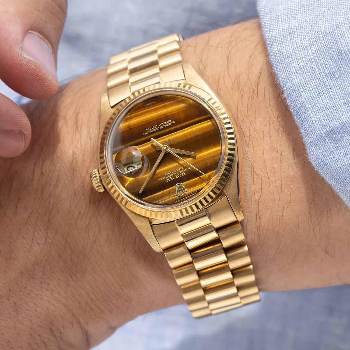 Rolex Day-Date with tiger eye dial