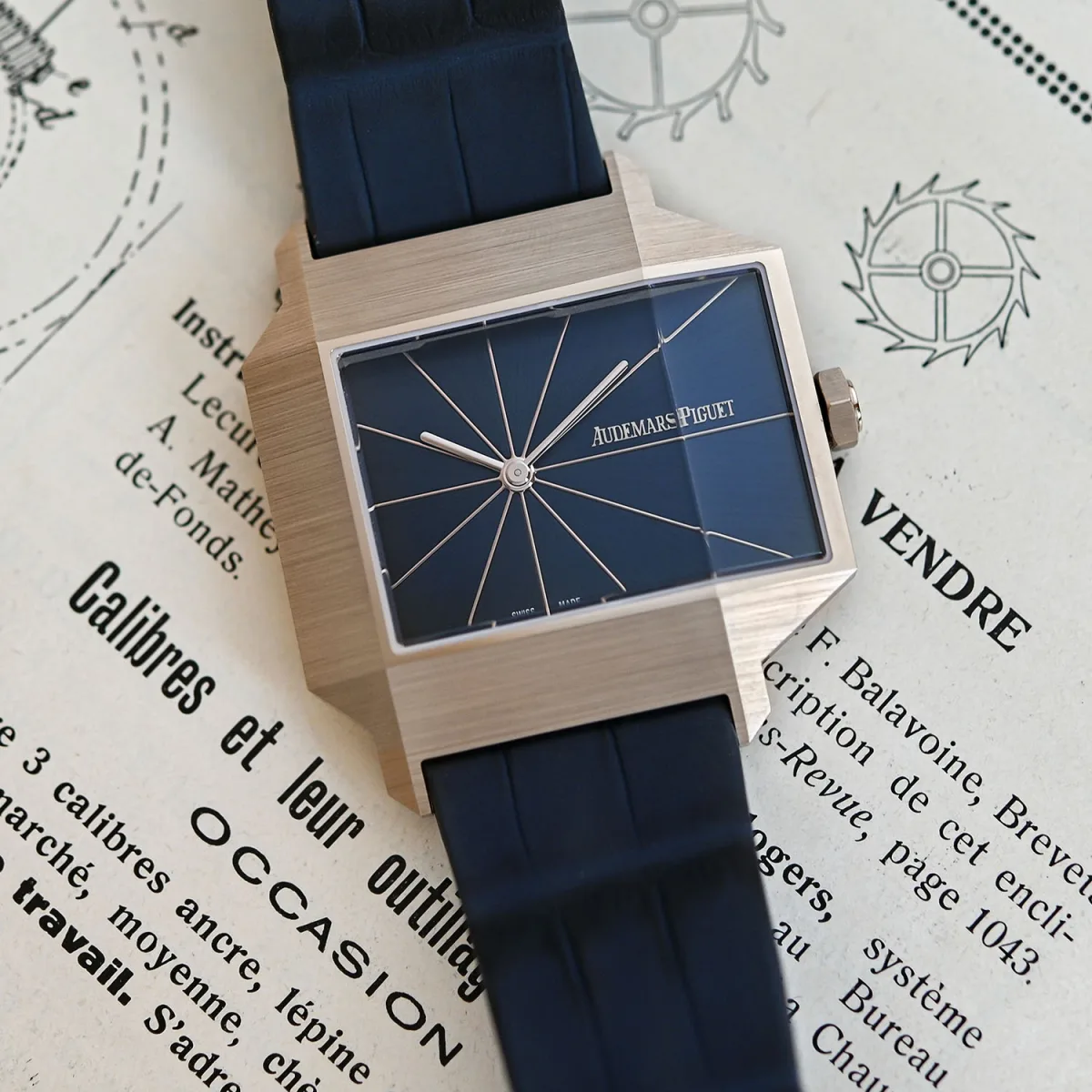 Audemars Piguet (Re)Master02 on blue alligator leather strap