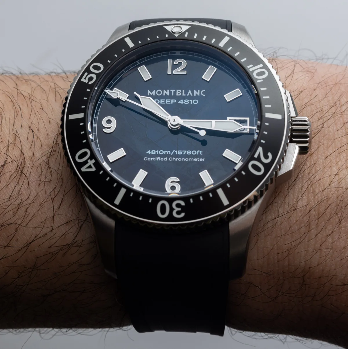 Montblanc Iced Sea 0 Oxygen Deep 4810 dive watch front view