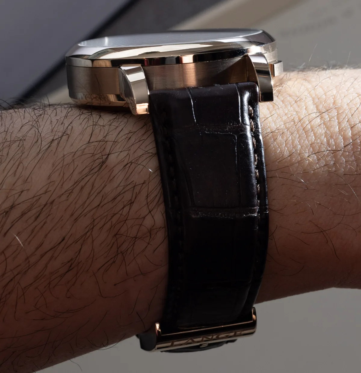 Decorated movement of Zeitwerk Honeygold Lumen