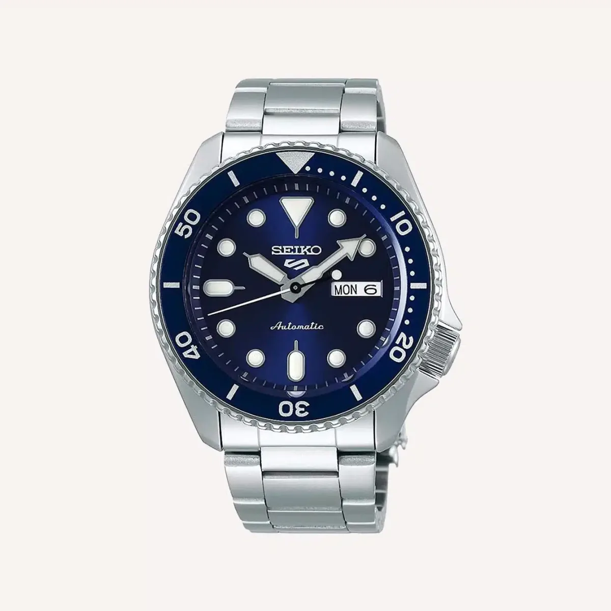 Seiko 5 Sports SKX SRPD51 with blue dial and steel bracelet