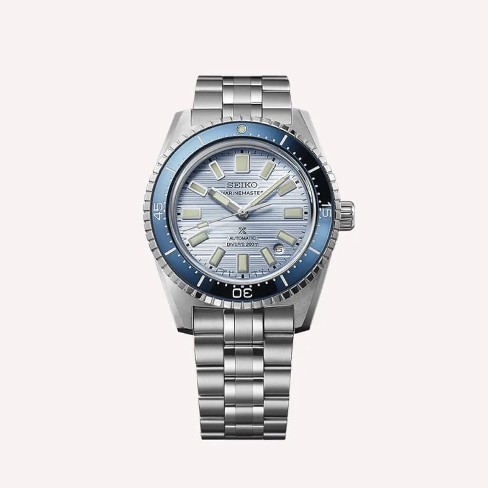 Seiko Prospex Marinemaster 1965 SNZF17 with blue bezel and ice blue dial