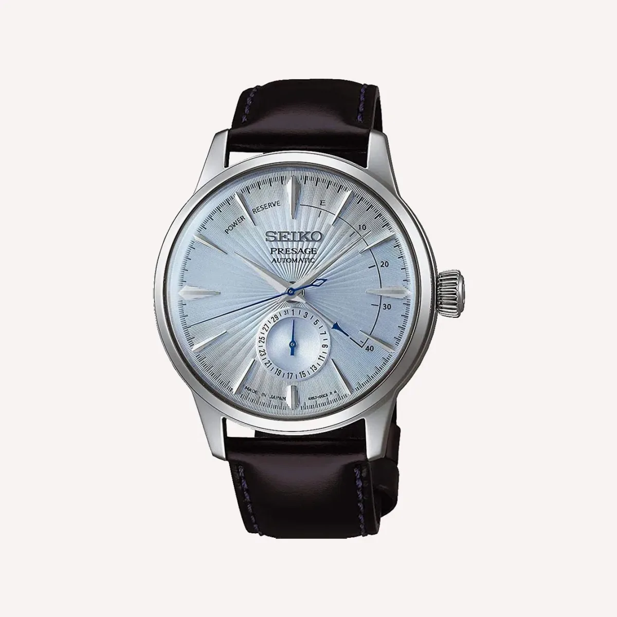 Seiko Presage Cocktail Time SSA343 with blue dial and Hardlex glass