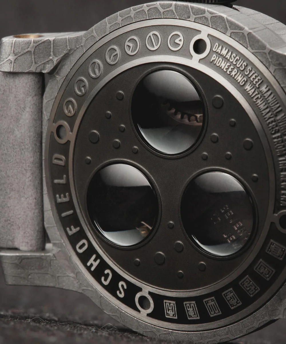 Schofield Obscura watch strap and crown