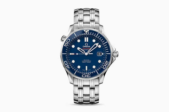 Omega Seamaster 300M Diver Watch with blue dial.