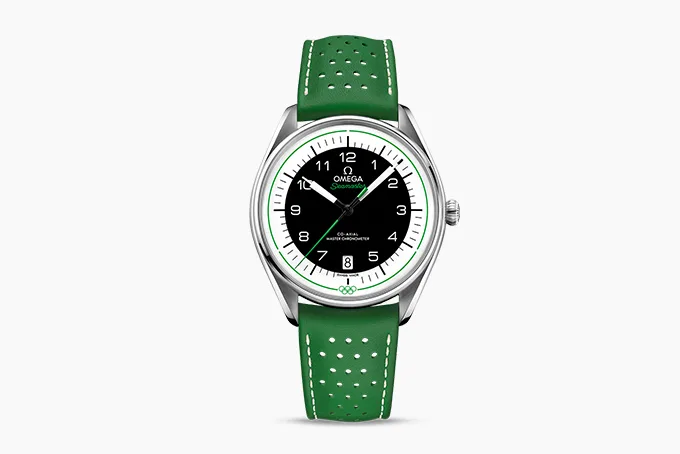 Omega Specialties Olympic Official Timekeeper inspired by Olympic rings.