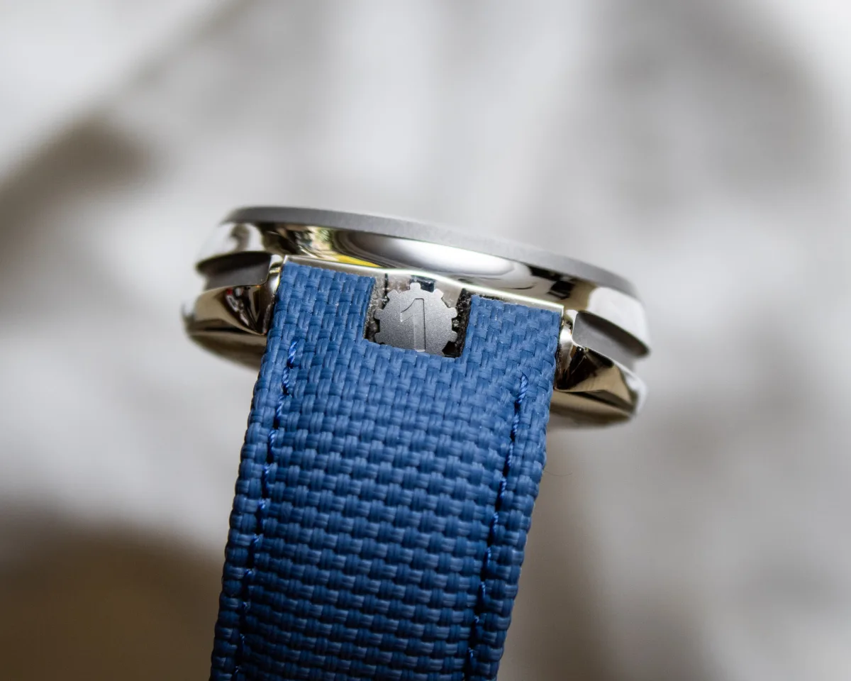 Byrne Gyro Dial MECA crown at 12 o'clock position