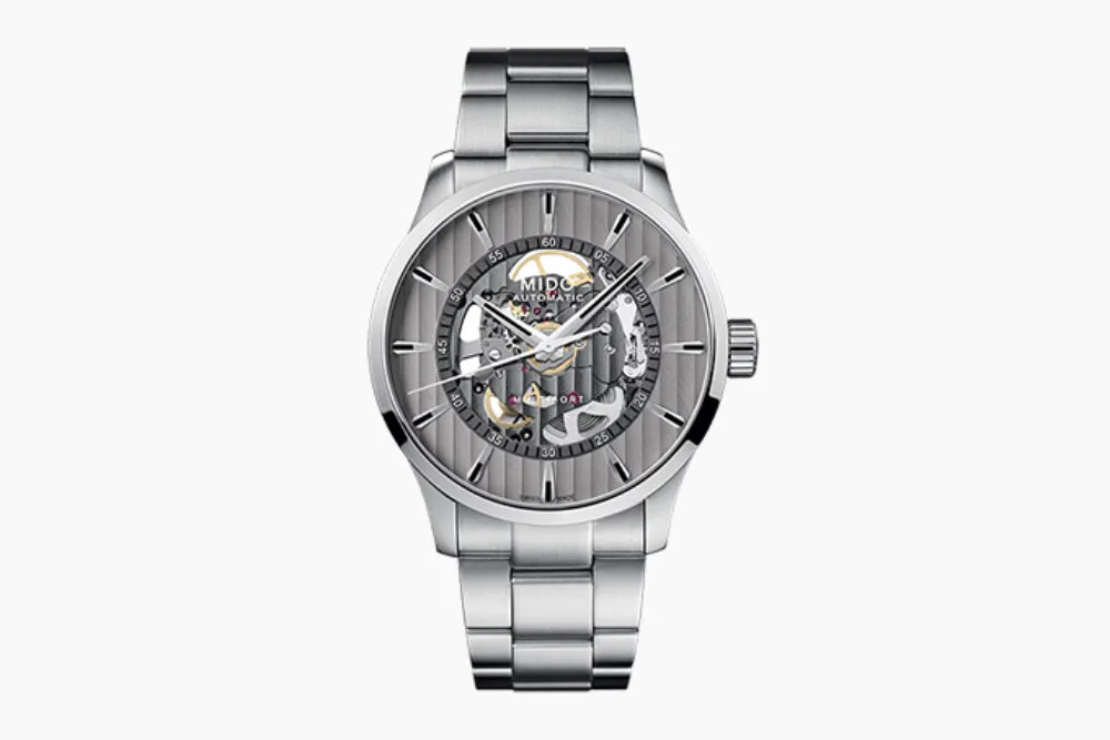 Mido Multifort Skeleton Vertigo with inner seconds ring