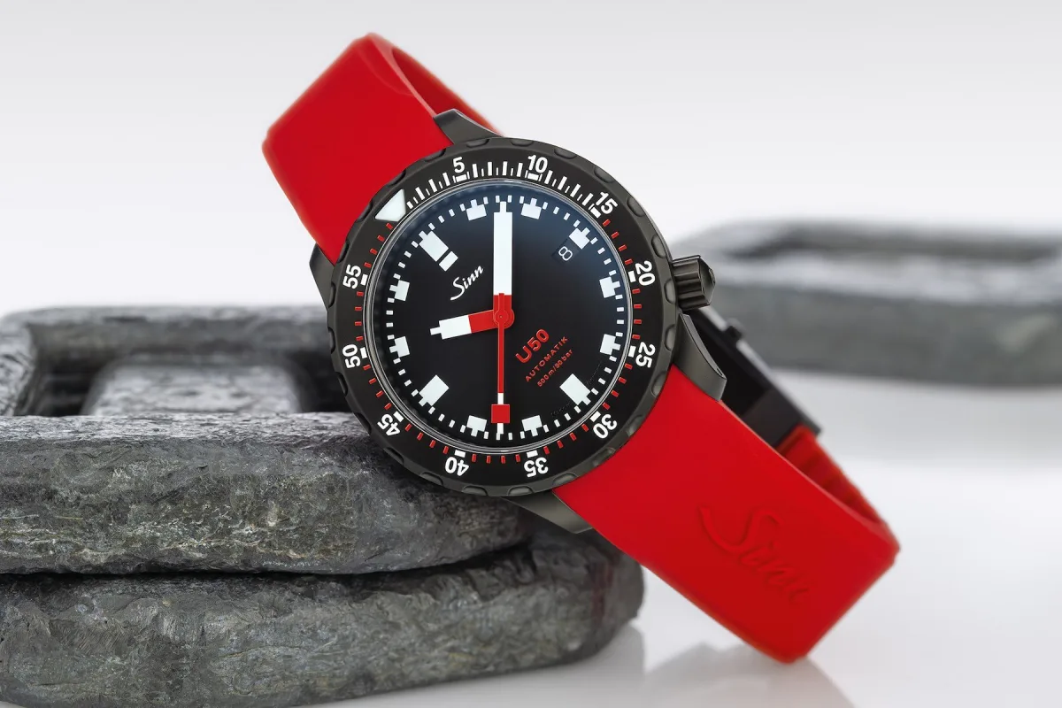 Sinn U50 watch with clear dial and functional design