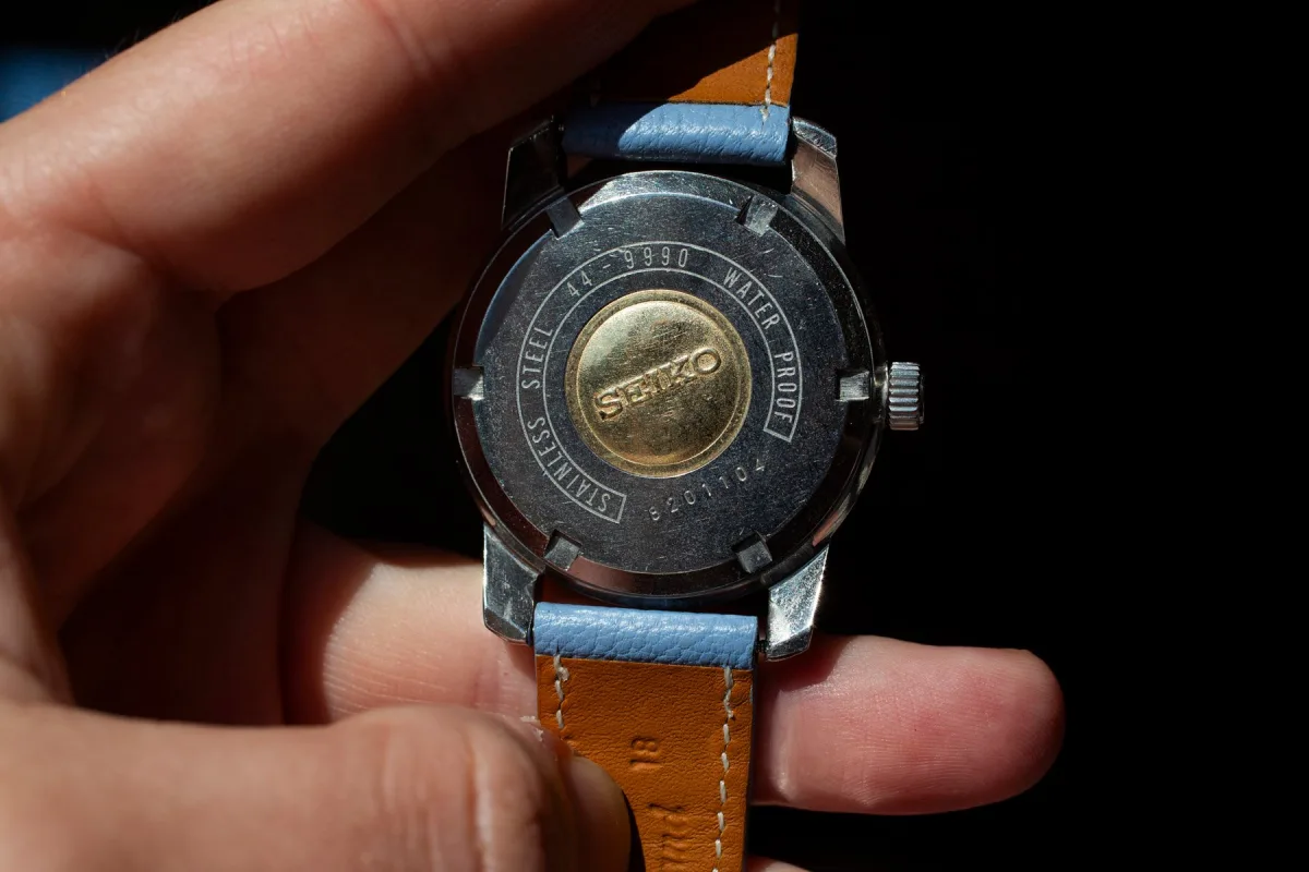 Vintage King Seiko 44-9990 watch with silver dial
