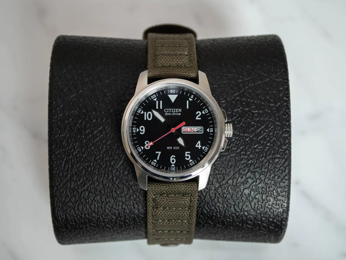 Citizen Eco-Drive watch with semi-transparent dial
