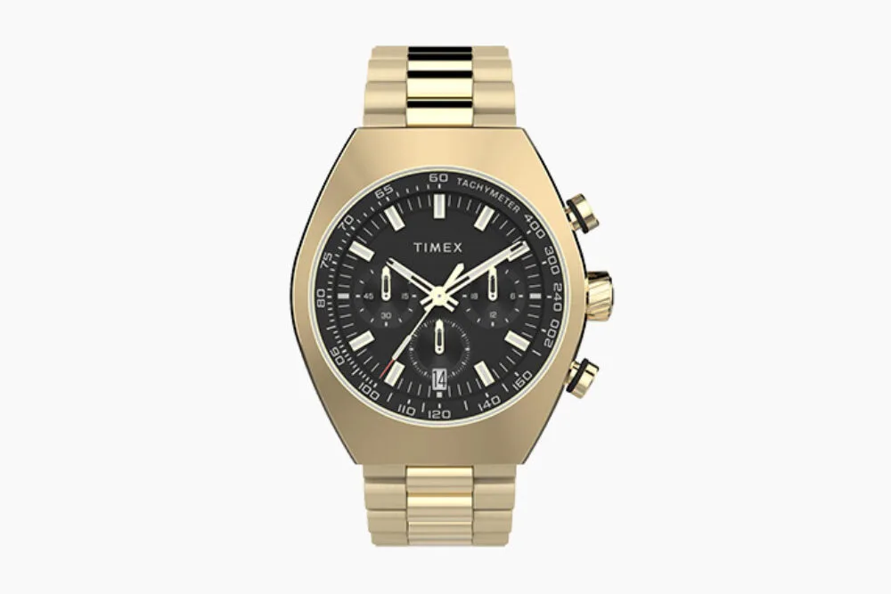 Timex Legacy Tonneau Chronograph gold-tone dress watch