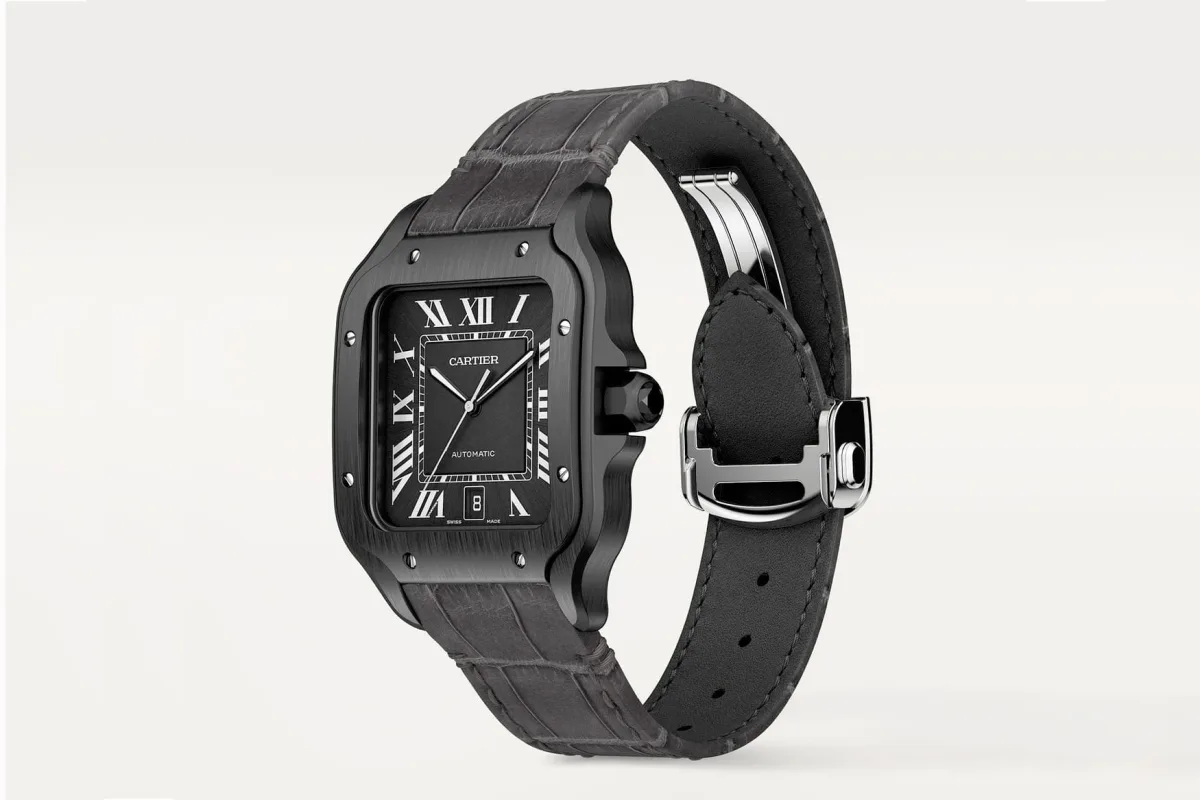 Cartier Santos watch model representing Bond's style