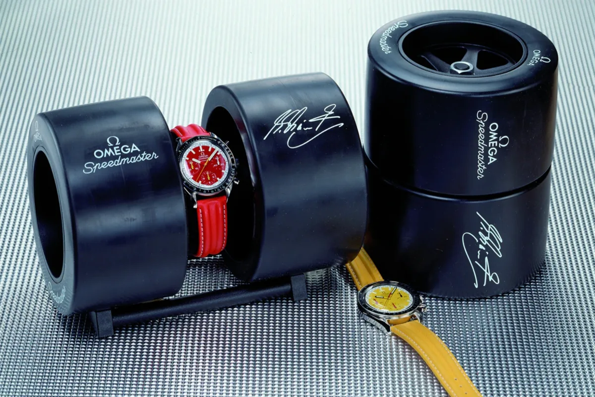 Omega Speedmaster Racing with Formula 1 wheel box