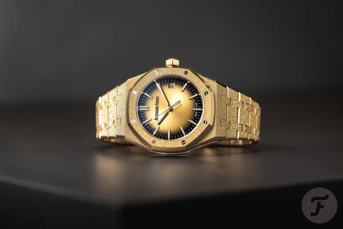 Close-up of the ombre dial on Audemars Piguet watch