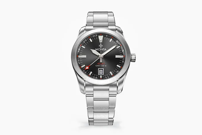 MONTA Atlas GMT watch with stainless steel case