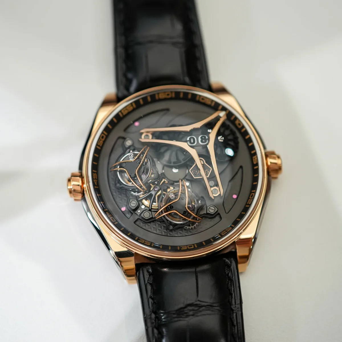 Cyrus Etheral Twin Orbital Tourbillon dial with spiral elements
