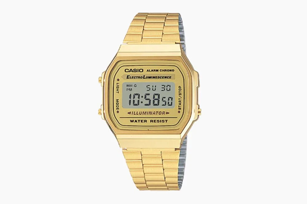 Casio Vintage A168WG-9VT digital watch with gold-tone case