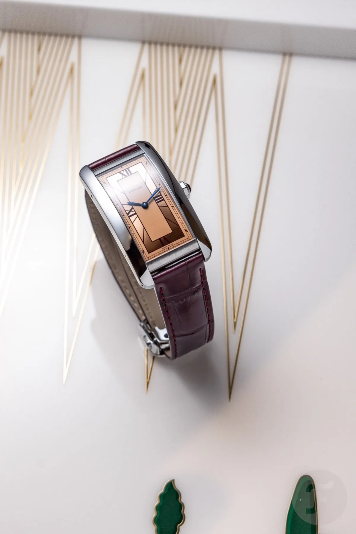 Cartier Tank Américaine with platinum case and salmon dial