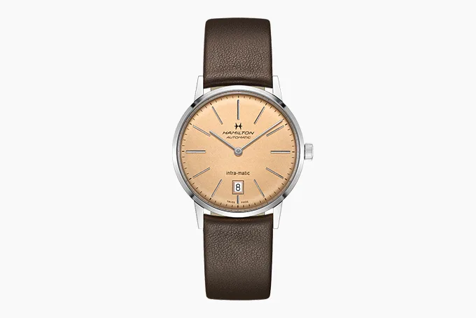 Hamilton Intra-matic Automatic ‘Champagne’ watch with champagne dial and automatic movement