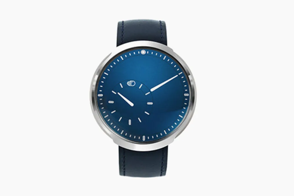 Ressence Type 8 watch with domed titanium case and rotating dial without numbers