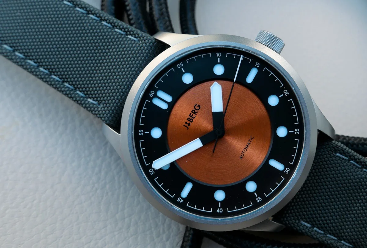 Different dial colors of the J&Berg B2 trio.