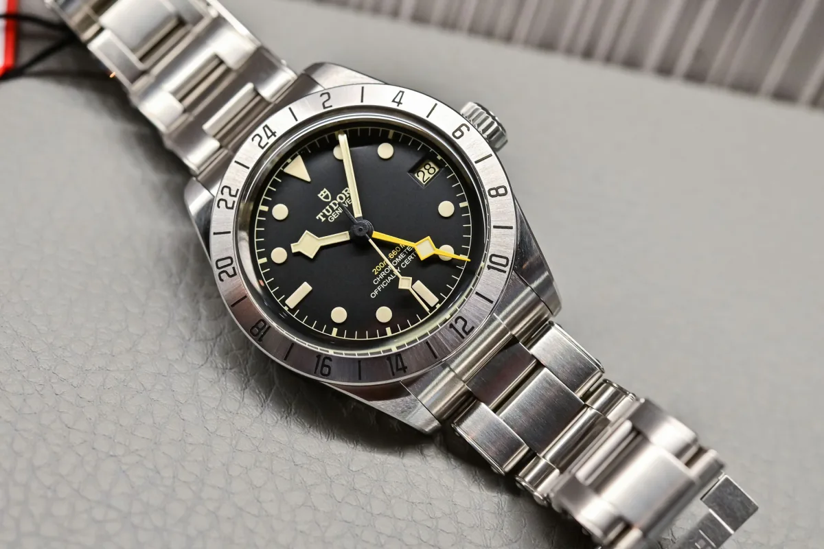 Tudor Black Bay 58 GMT with Pepsi bezel on display