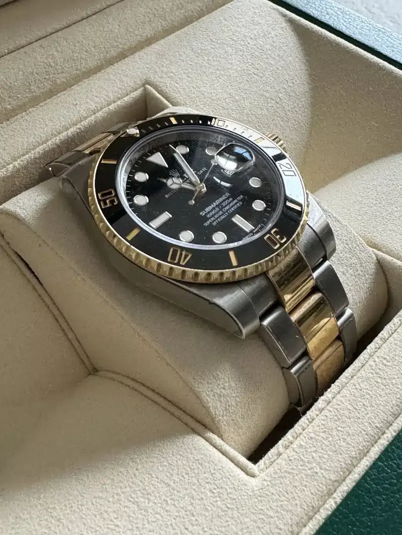 Serviced Rolex watch with sharp lug facets