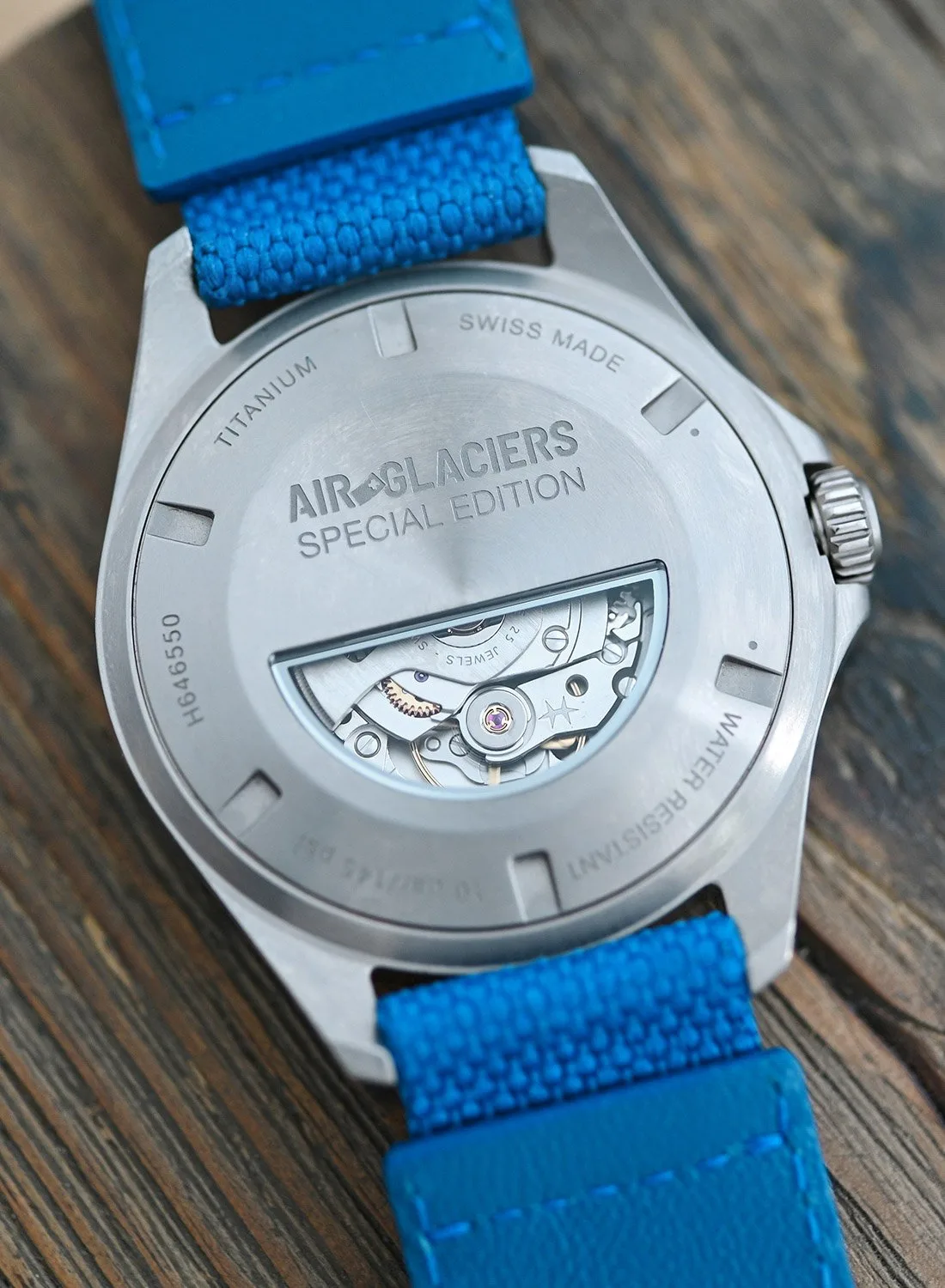 Hamilton Khaki Pilot Air Glaciers with blue nylon strap