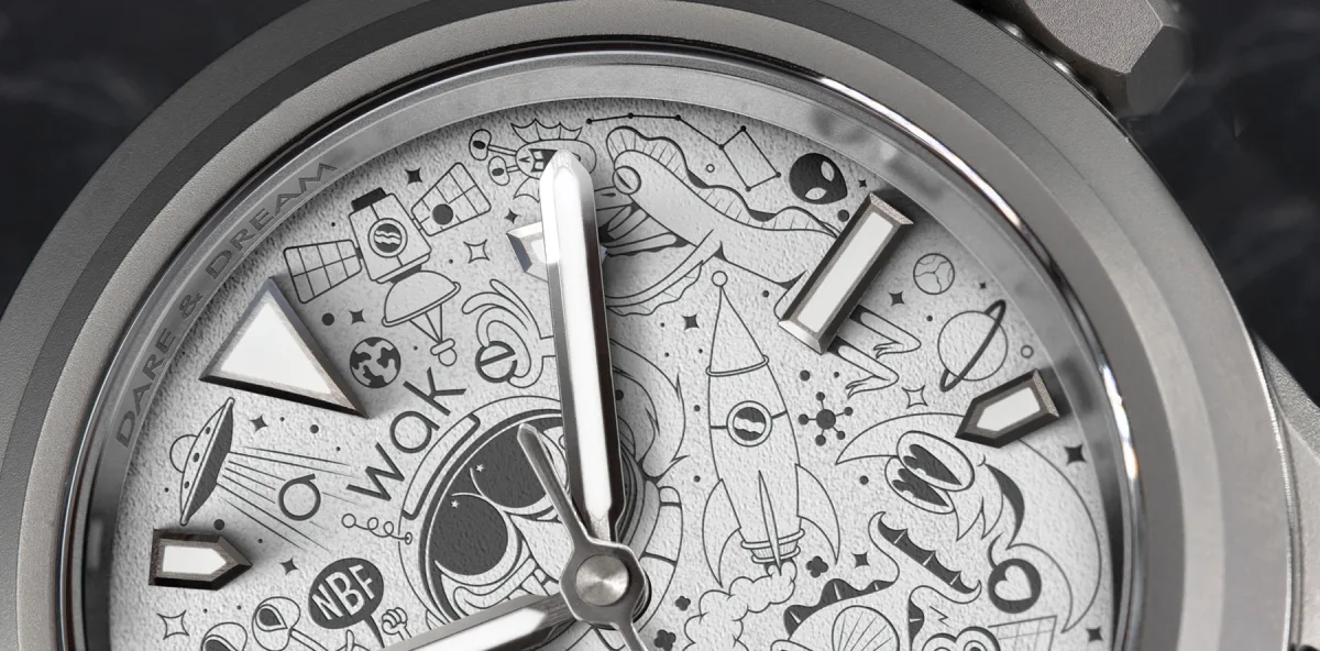 Awake 01 Titane Dare & Dream watch with rubber strap