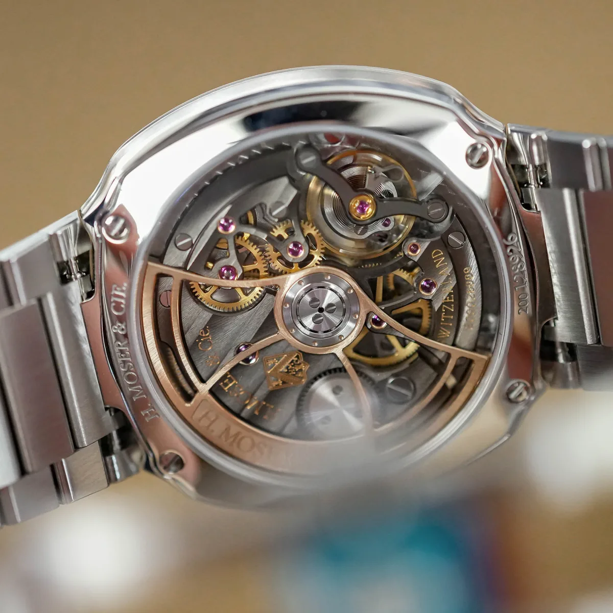 H. Moser & Cie. Streamliner Centre Seconds Purple Haze back view