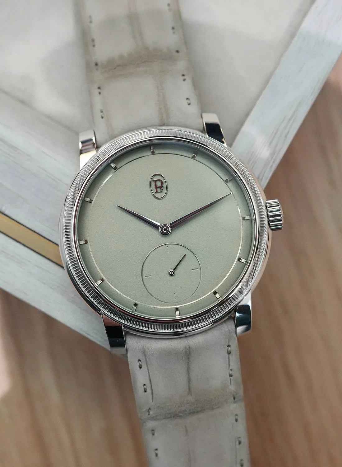 Close-up of Toric Small Seconds watch dial