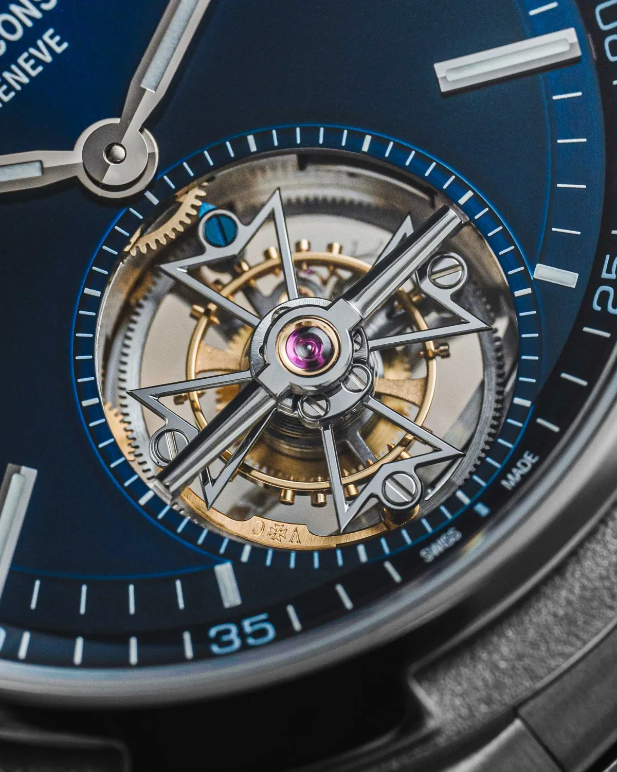 Side profile of Vacheron Constantin Overseas Tourbillon showing thickness