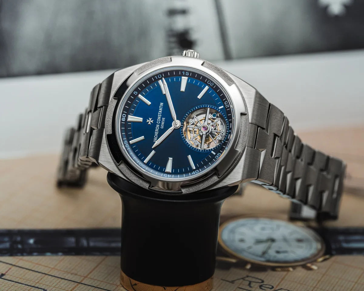 Back view of Vacheron Constantin Overseas Tourbillon with sapphire case back