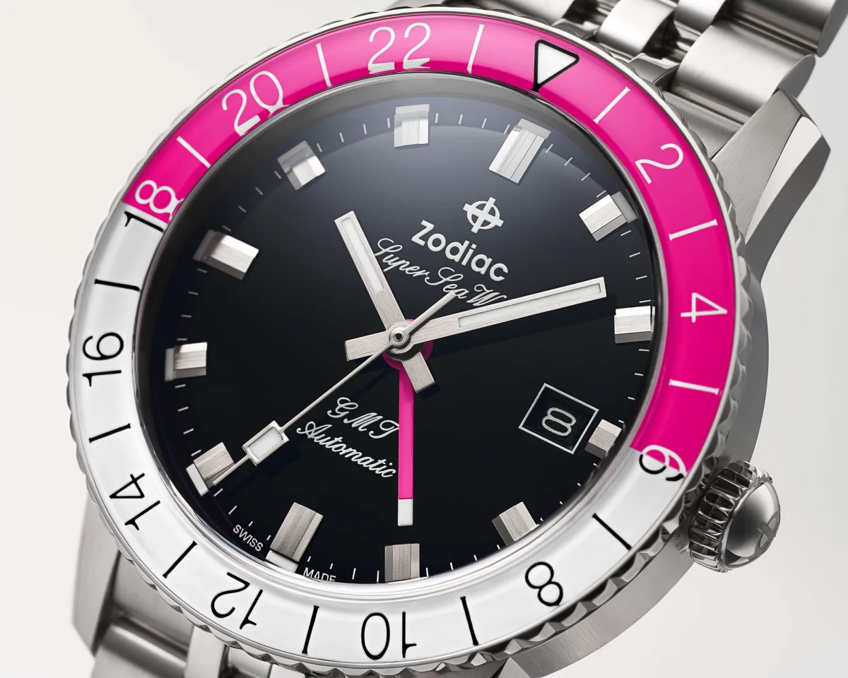 Zodiac Super Sea Wolf GMT with black and gray bezel