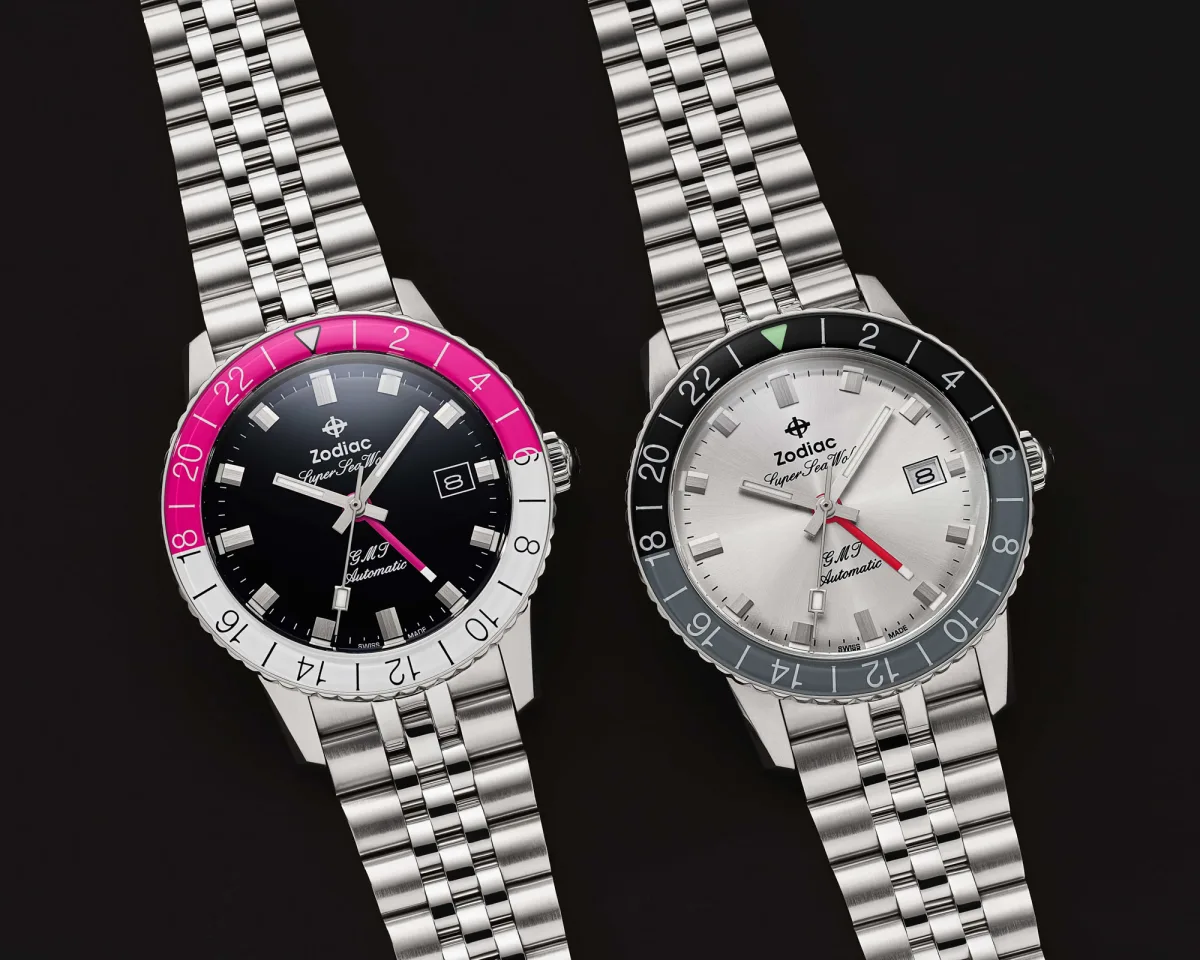 Back view of Zodiac Super Sea Wolf GMT showing bracelet