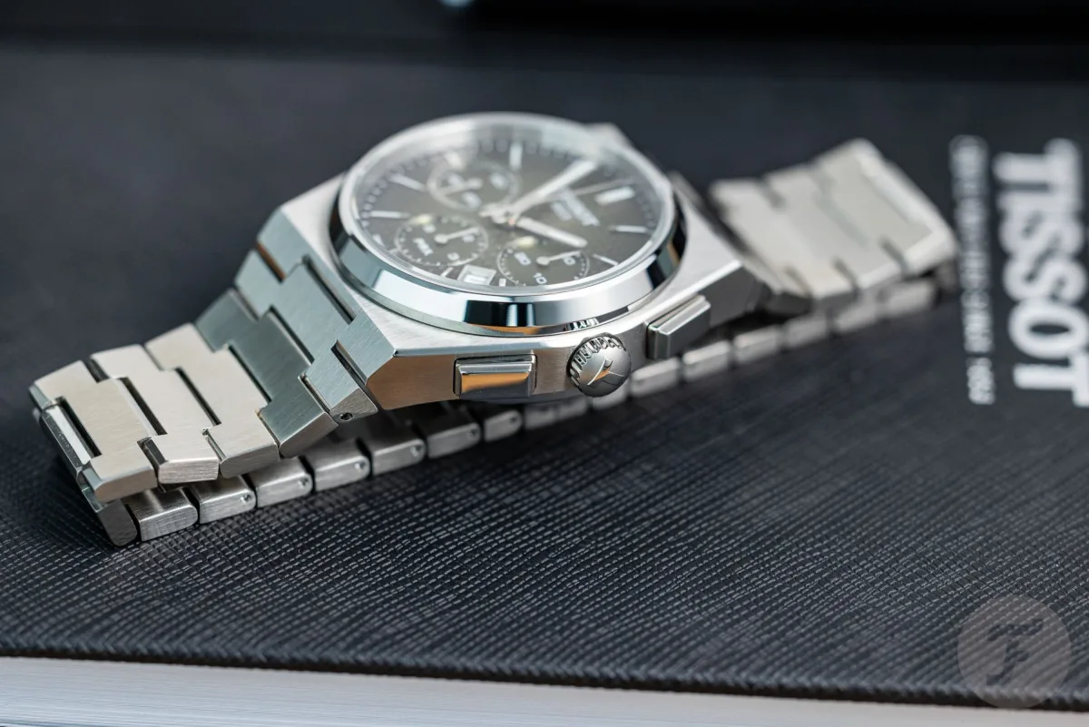 Side view of Tissot PRX Automatic Chronograph