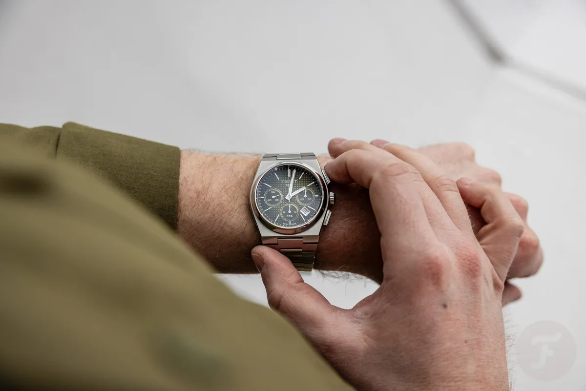 Tissot PRX dial with sub-dials and date window