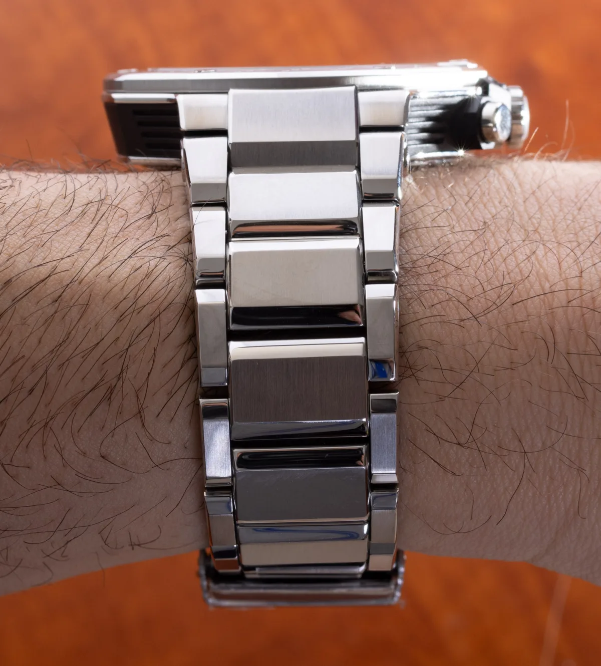 Side view of Tissot T-Race Chronograph case