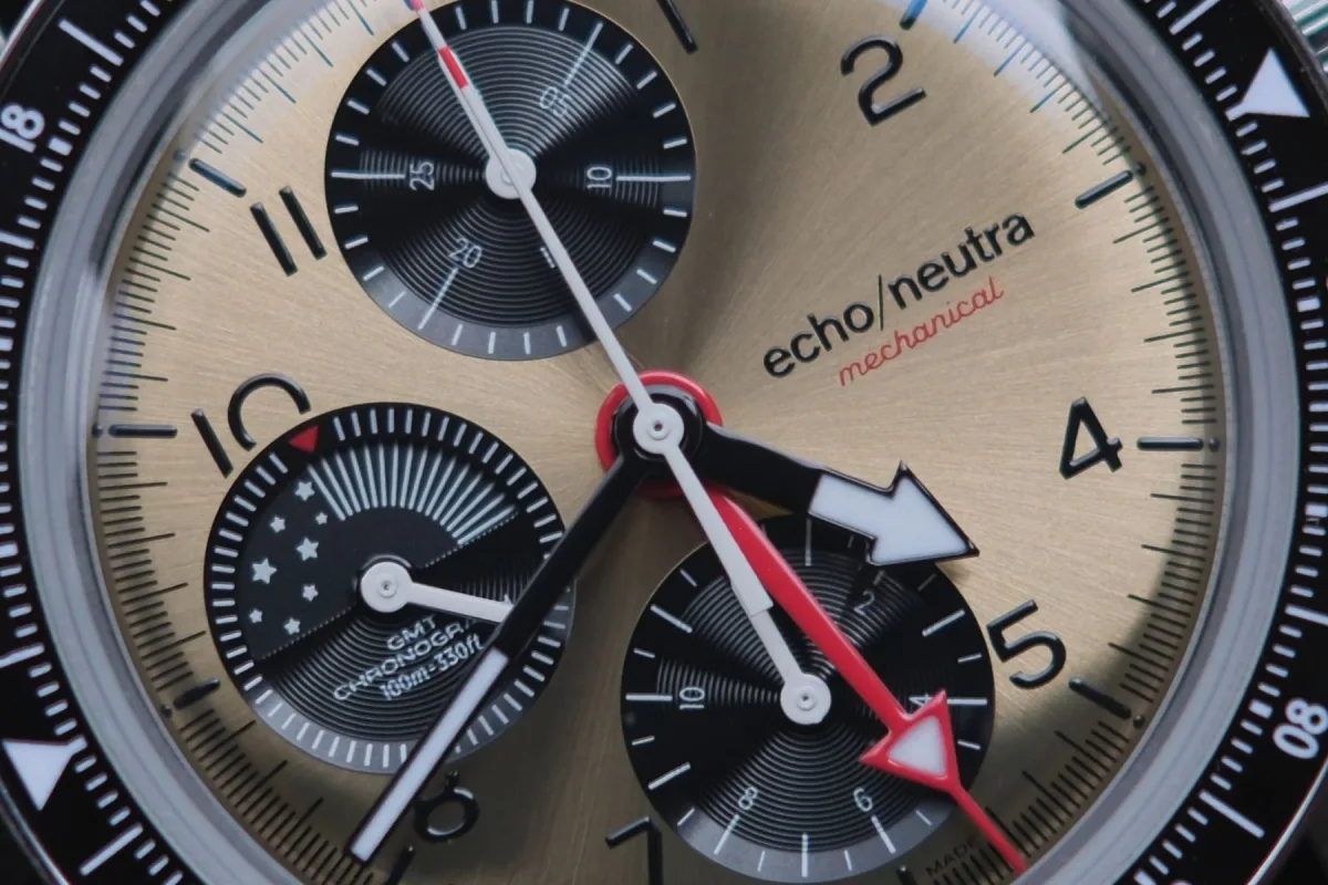 Echo/Neutra Cortina 1956 Chrono GMT with bronze dial outdoors