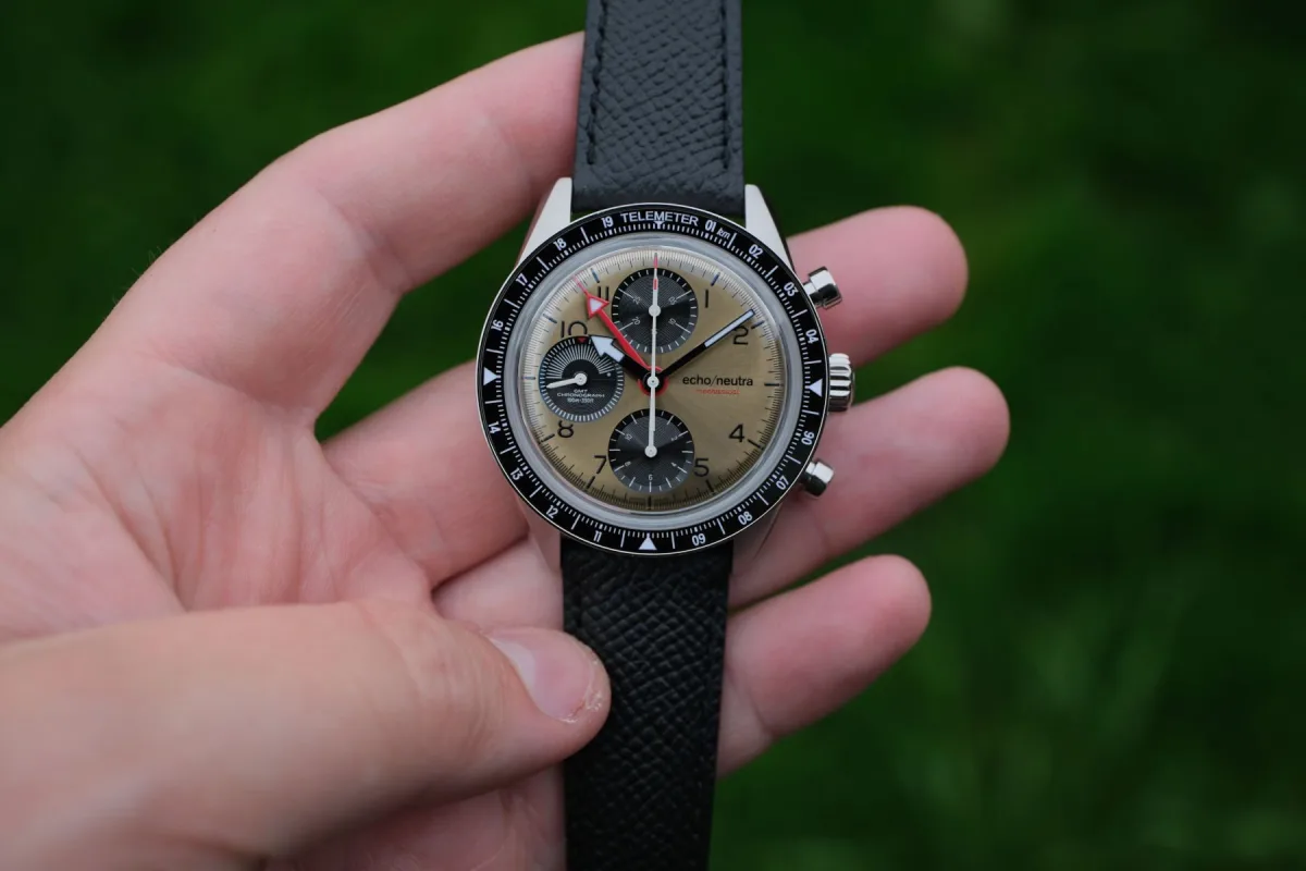 Telemeter scale on the Echo/Neutra Cortina 1956 Chrono GMT
