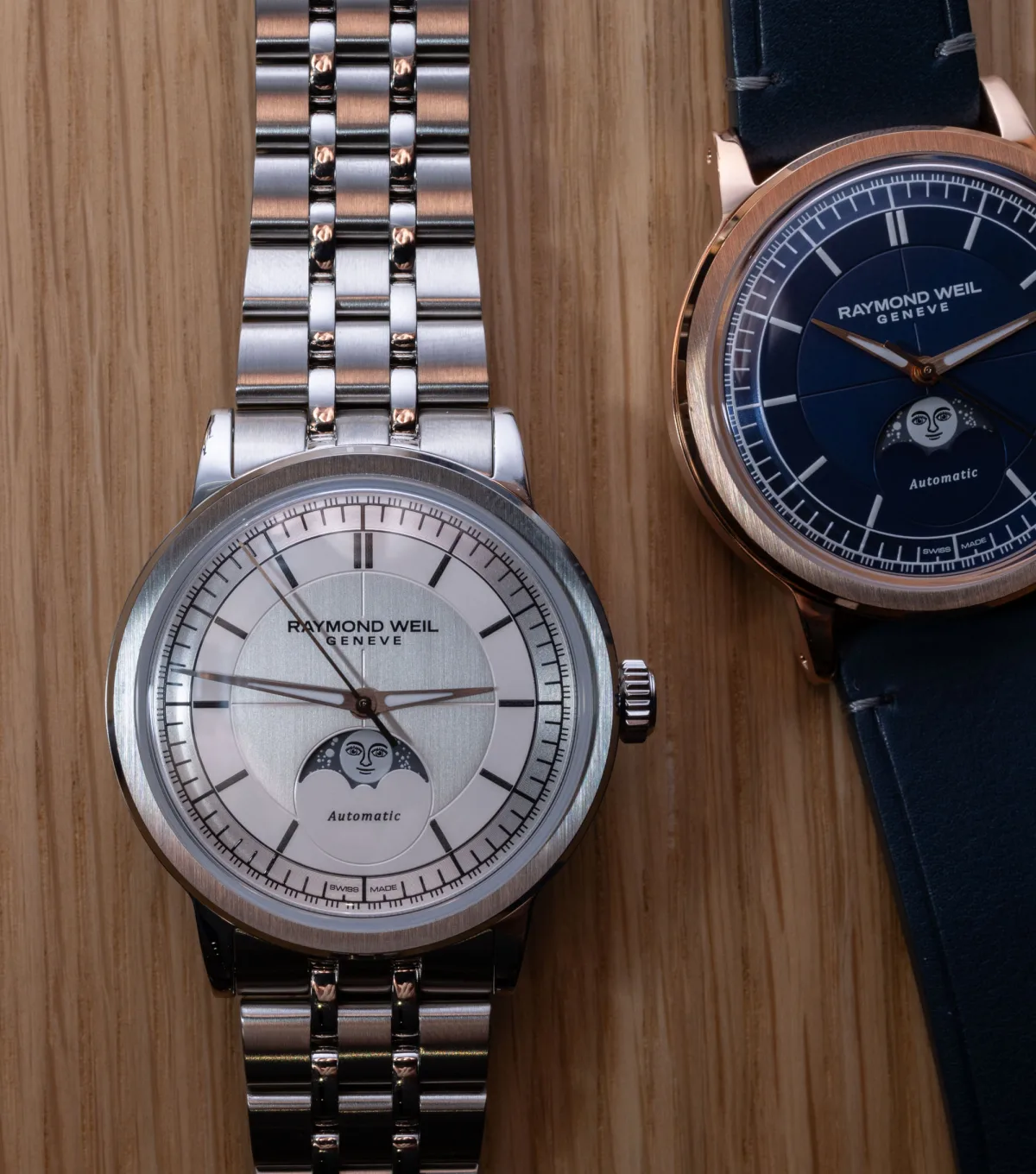 Raymond Weil Millesime Moon Phase watch with sector dial