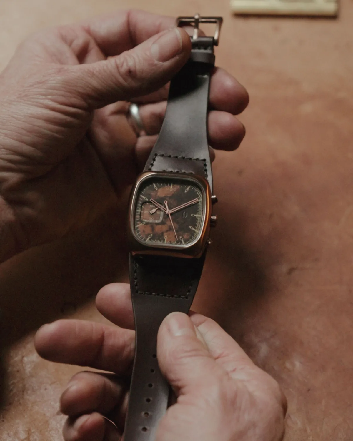 Brew Watch x Alton Brown Retrograph Relic front view