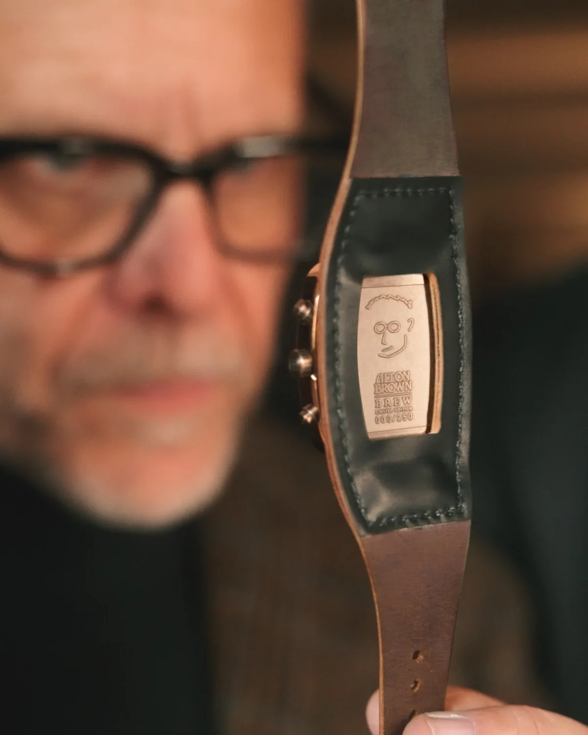Brew Retrograph Relic watch with unique strap