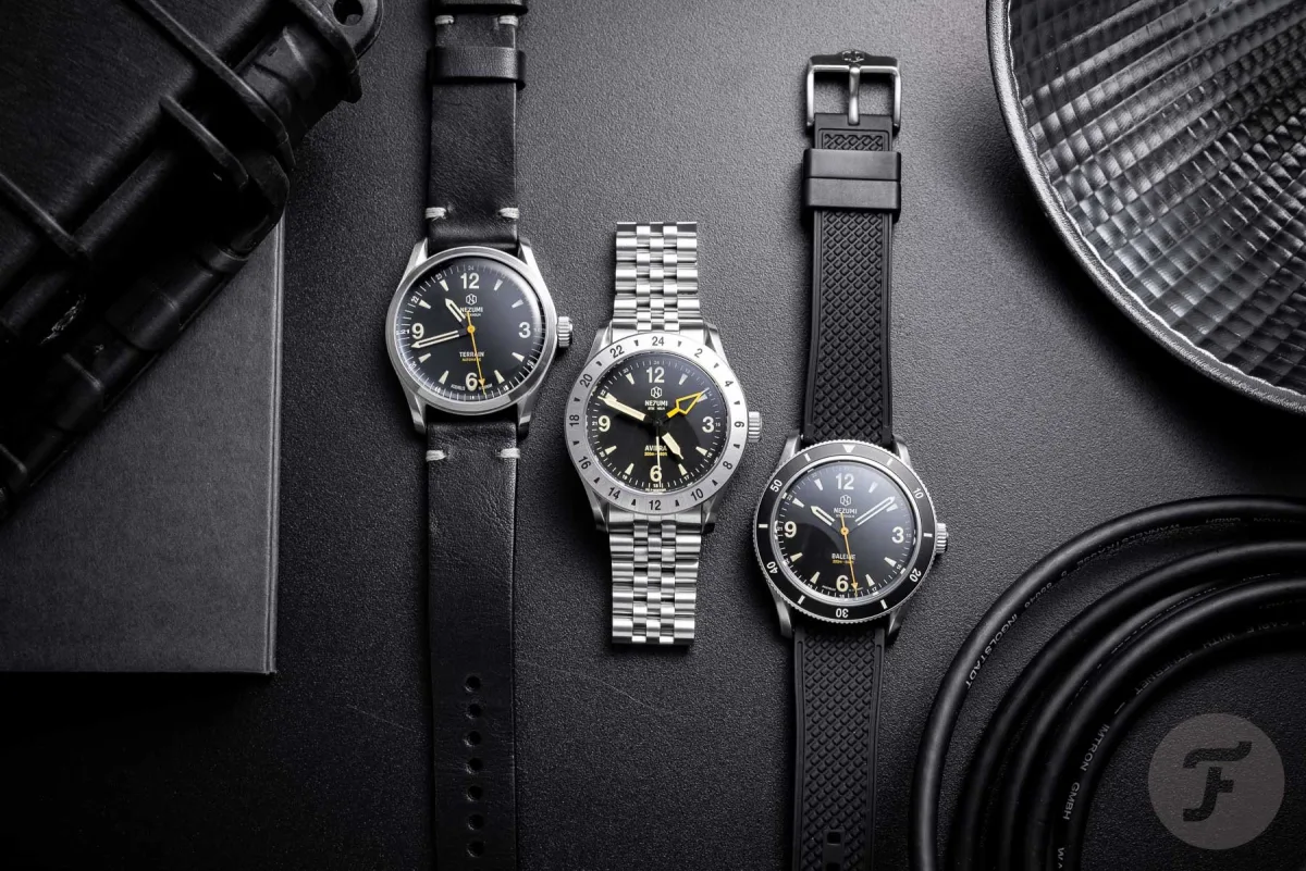 Nezumi Aviera GMT on white rubber strap