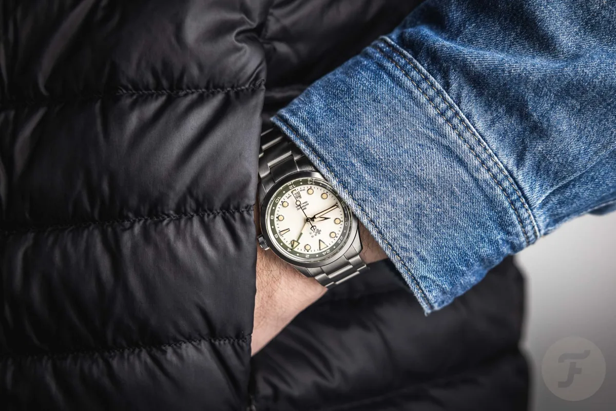 Close-up of Christopher Ward C65 Dune GMT