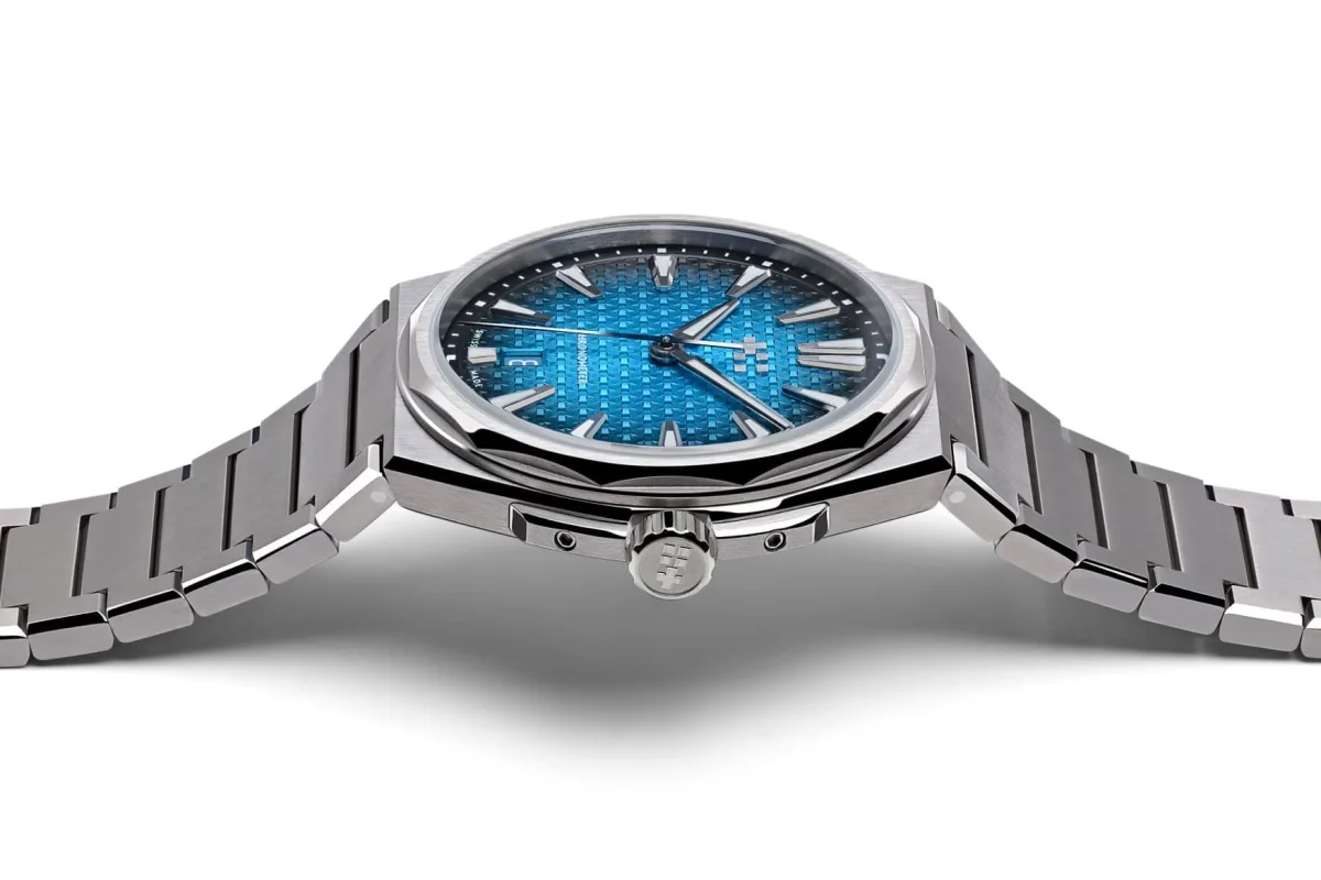Christopher Ward The Twelve watch with integrated bracelet