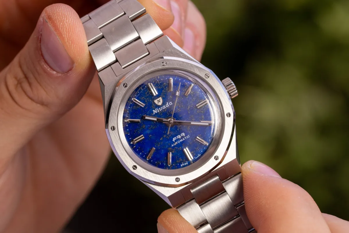 Nivada Grenchen F77 Lapis Lazuli watch